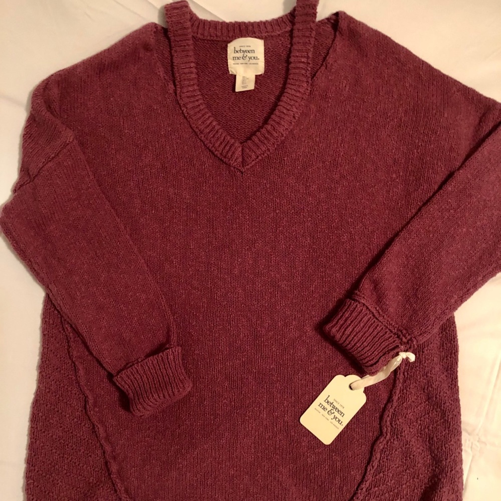 🍀V-neck sweater burgundy